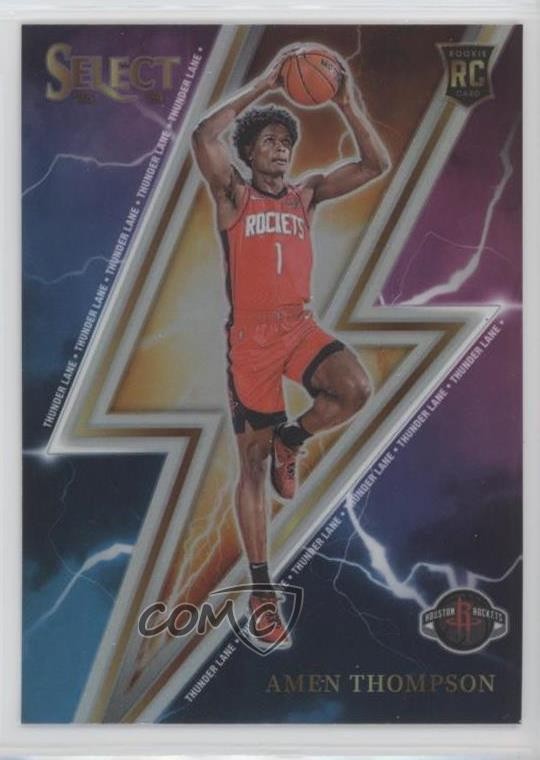 2023-24 Panini Select Thunder Lane Silver Prizm Amen Thompson #13 Rookie RC y6z