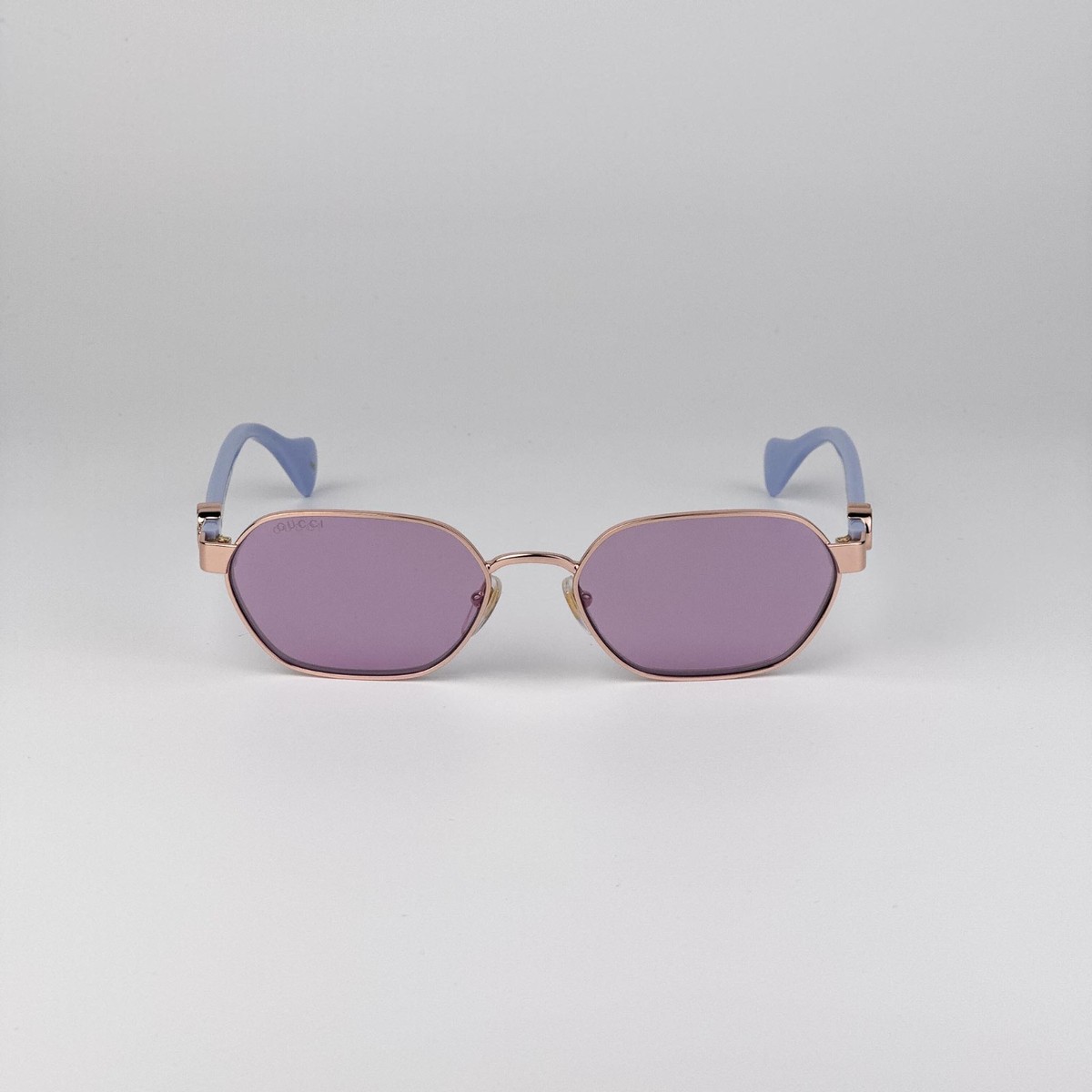 Gucci Women Sunglasses Rose Gold Lilac Oval GG1593S 004 NEW 