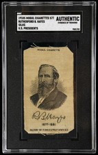 1910s Mogul Cigarettes Silks Rutherford B. Hayes S77 US Presidents SGC Authentic