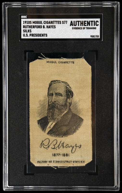 1910s Mogul Cigarettes Silks Rutherford B. Hayes S77 US Presidents SGC Authentic