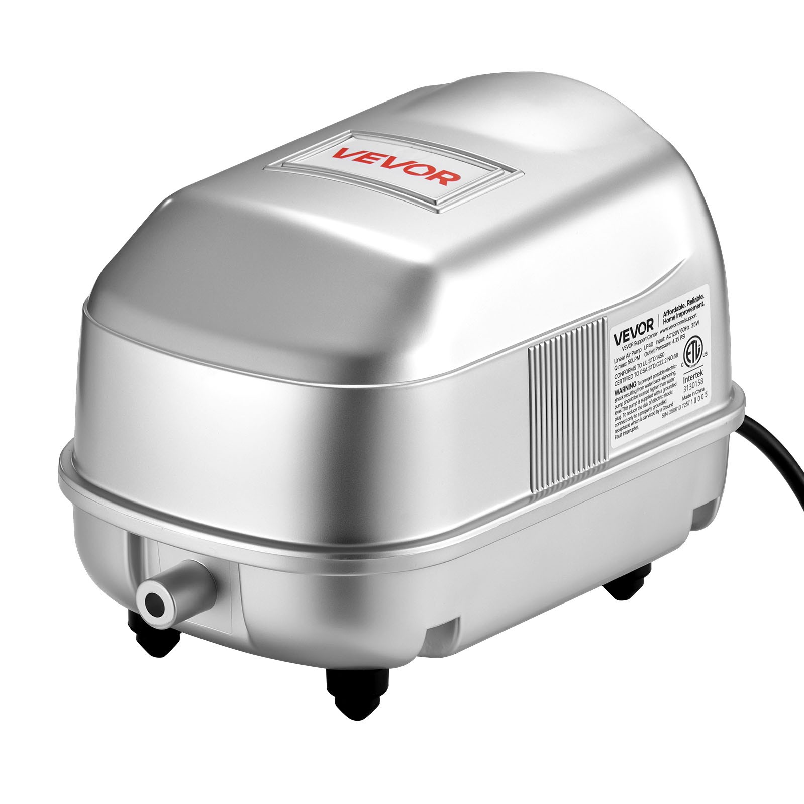 VEVOR Linear Air Pump Septic Aerator Pump 792.52 GPH Aeration for 8 ft Deep Pond