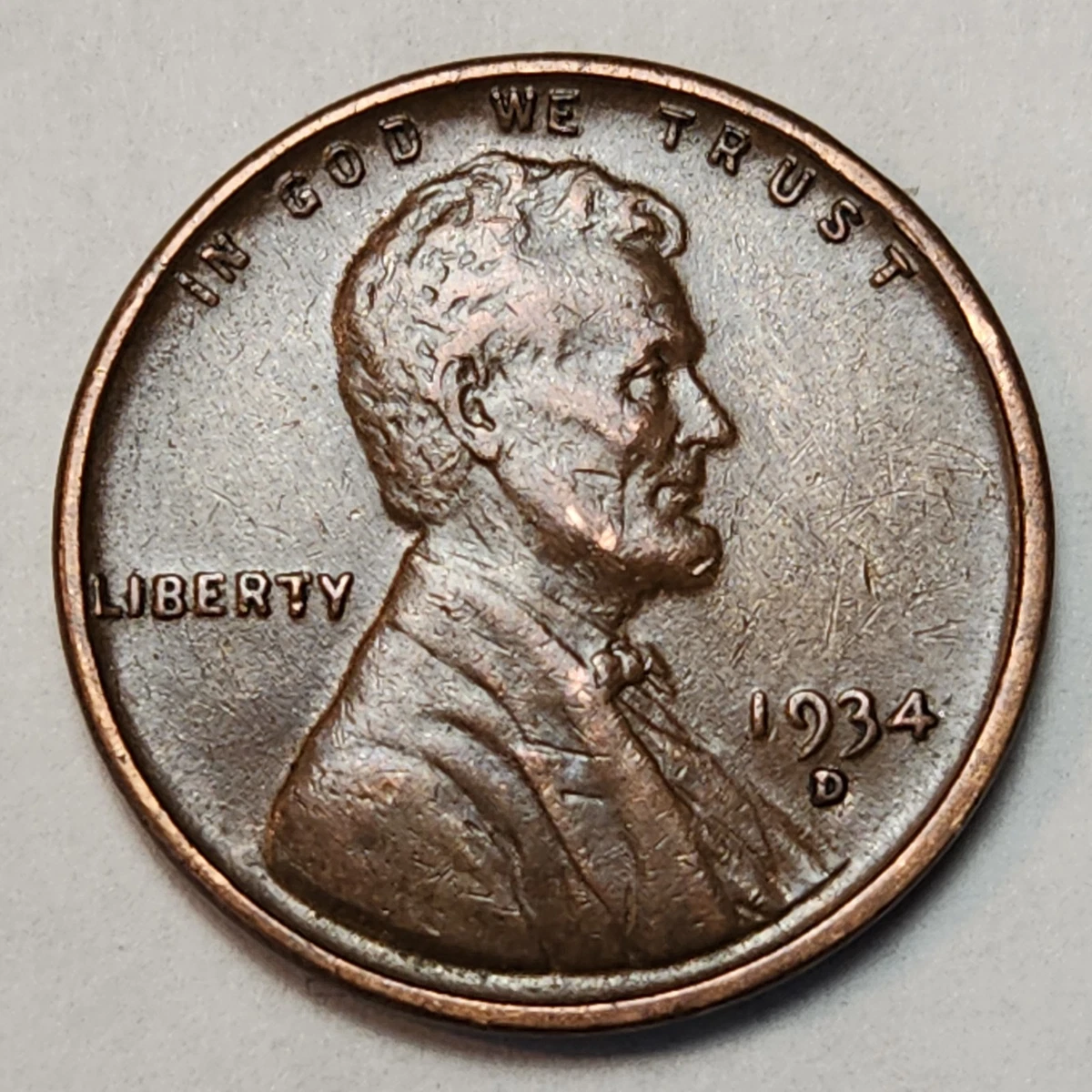 Circulated 1934 Year Lincoln Wheat US Small Cents (1909-1958) for