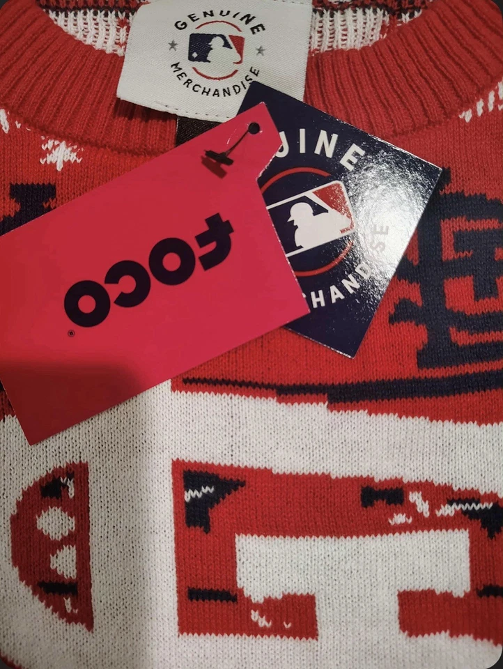 St. Louis Cardinals Foco Women's Cropped Ugly Christmas Sweater New With Tags - Image 3 of 3