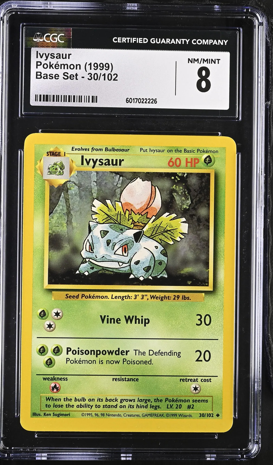 1999 Pokemon Ivysaur #30/102 30/102 CGC 8