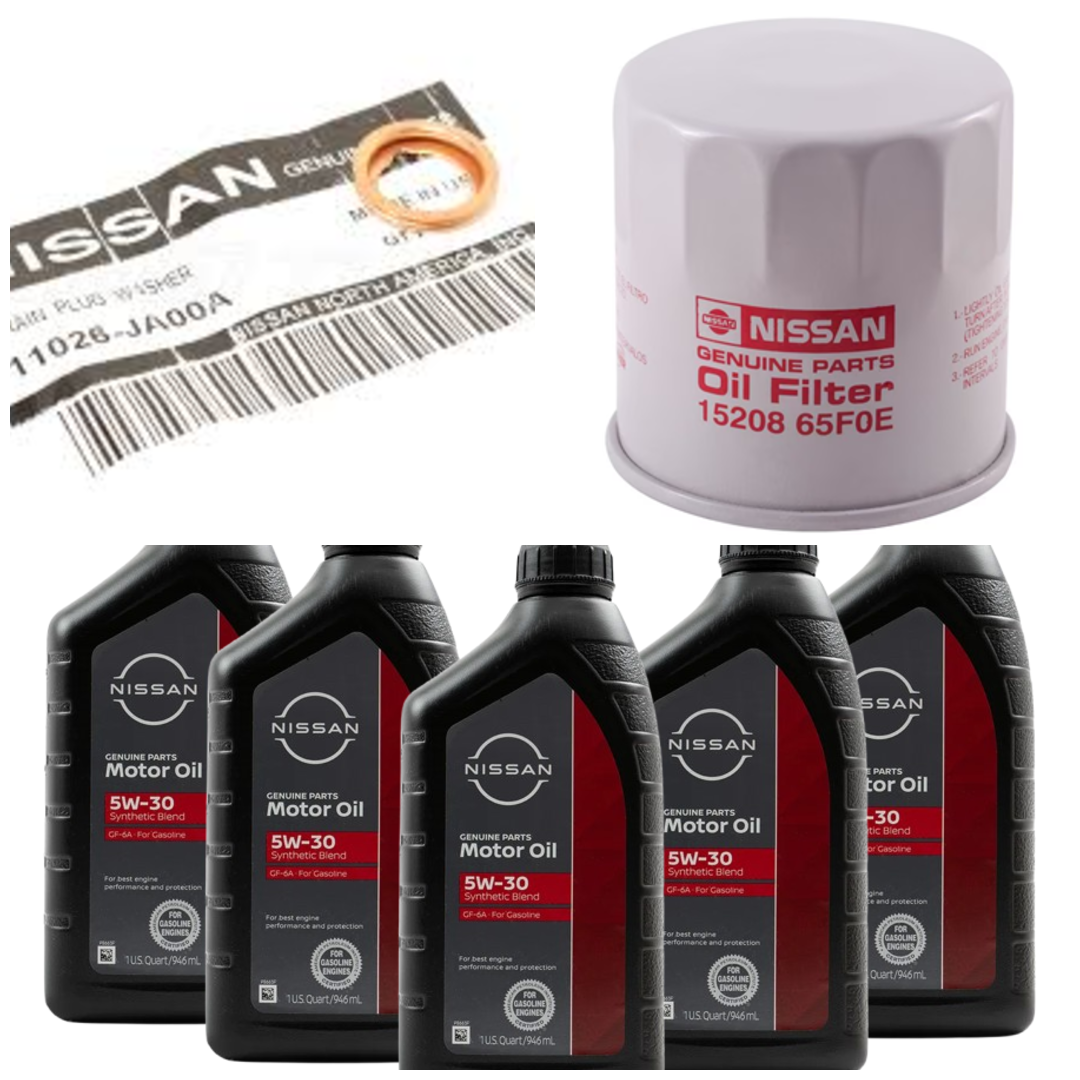 GENUINE OEM NISSAN 5W-30 Oil Change Kit 5-Quart W/ 15208-65F0E