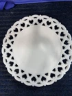 Vintage Westmoreland Milk Glass Forget Me Not Pattern Dishes Set Of Two