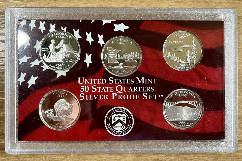 2004-S & 2005-S 50 State Quarter Silver Proof Coin Sets. 1.82 Troy Ounces! - Image 4 of 4