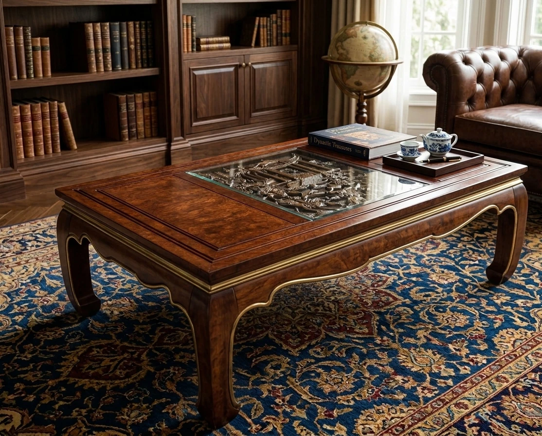 Harris Lebus / ガラストップ　ビンテージ　コーヒーテーブル 301 Burl Wood Coffee Table In Antique Tables (1950-Now) for sale | eBay