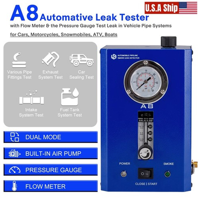 #ad A8 Automative Leak Tester With Flow Meter amp; Pressure Gauge Test Leak OBD EVAP $84.95