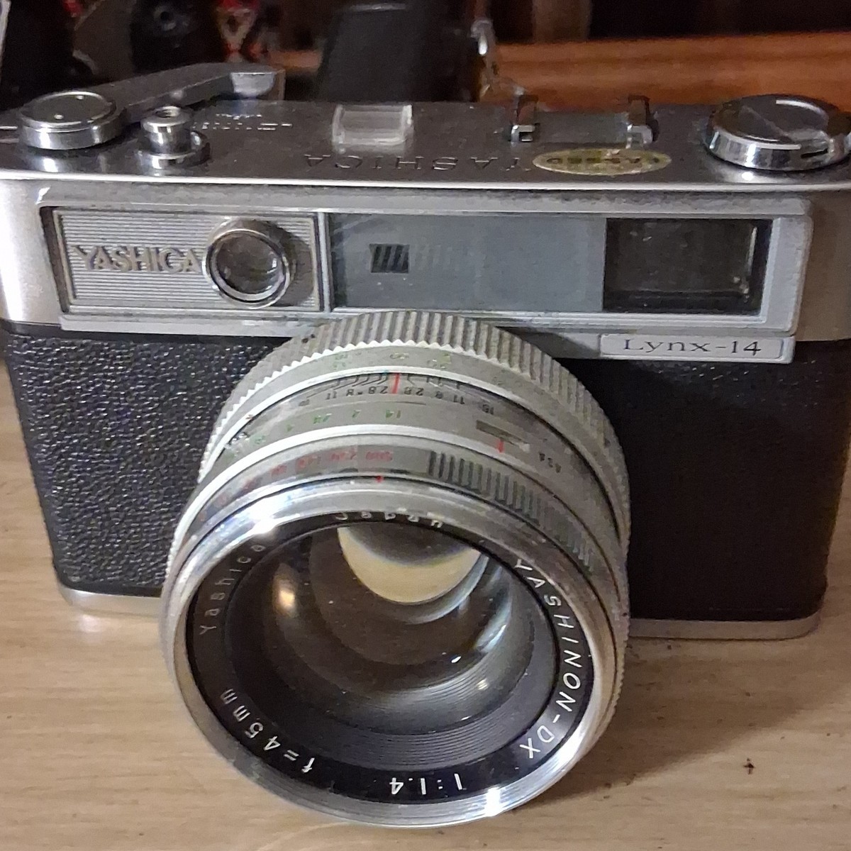 Yashica Lynx-14 Rangefinder Camera Black Silver with Yashinon-DX
