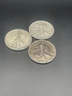 SILVER 3 Walking Liberty Half Dollars 90% Silver Various Dates Lot of 3