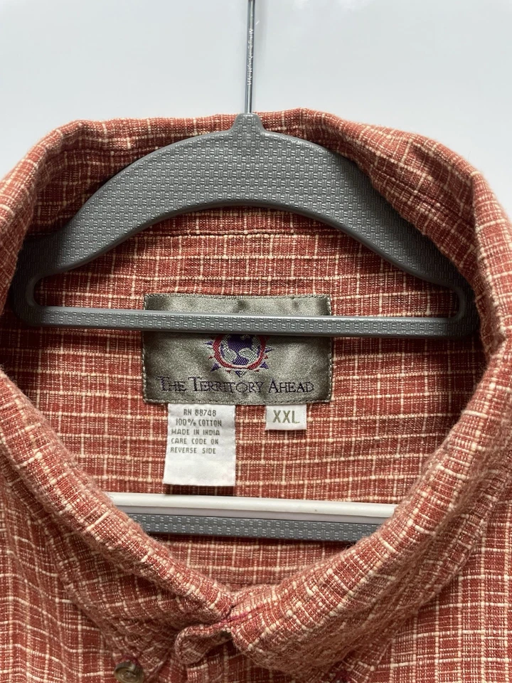 VINTAGE THE TERRITORY AHEAD MEN'S BUTTON DOWN PLAID SHIRT SIZE XXL - Image 3 of 4