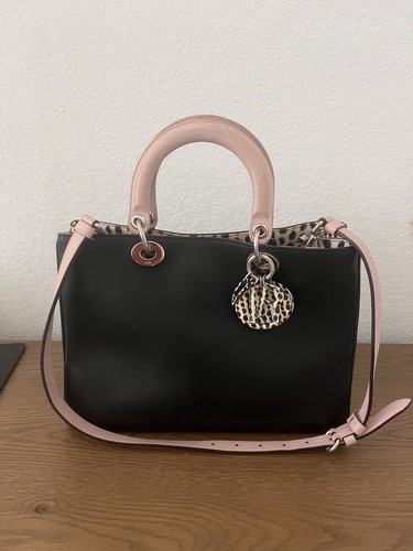Lady Dior Bag Black Pink Snakeskin Leopard Print Exotic