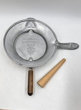 Vintage Krumkake Scandinavian Nordic Ware Food Cookie Iron Wood Handle Cone Mold