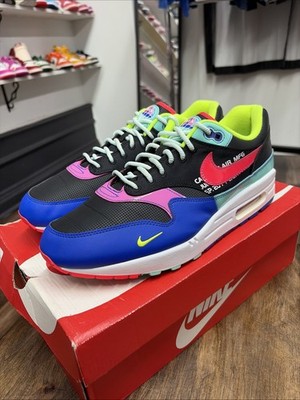 Nike Air Max 1 Parachute Sneakers CU4713 001 Men's Size 11.5 Black Hyper Grape