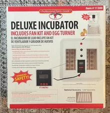 Deluxe Air Egg Incubator Little Giant 11300 w/Egg Turner & Fan Kit OPEN BOX NEW!