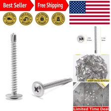 110 Count 1-1/2" Self-Tapping Sheet Metal Screws - Corrosion Resistant & Strong
