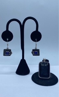 Pacchetto gioielli orecchini/ciondoli assortiti argento sterling 2 pezzi 17 5 g