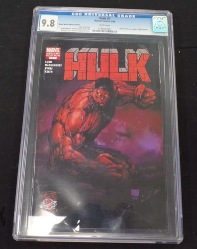 HULK #1 MARVEL COMICS 2008 CGC GRADED 9.8 MICHAEL TURNER WIZARD WORLD LA EXCL