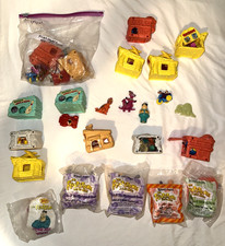 Vintage McDonald  s Flintstones Happy Meal Toys- LOT Stone Age Houses Collectible