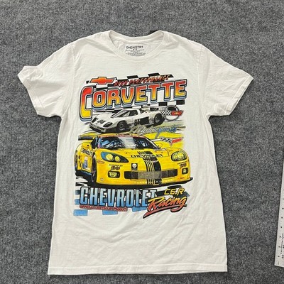 Chemistry T-Shirt Mens Size M White Chevrolet Corvette C6.R Racing Graphic Tee