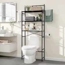 3-Tier Over The Toilet Storage Rack, Freestanding Bathroom Shelves Organizer ...