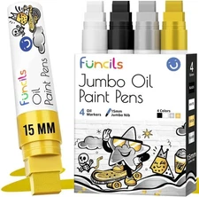 15mm Jumbo Oil Based Paint Markers - Oil Paint Pens for Metal, Automotive Tir...