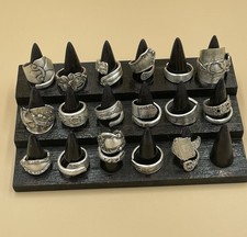 Mixed Spoon Ring Lot   7 Sterling  10 Silver Plated   Vintage Jewelry