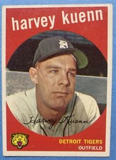 1959 Topps - Harvey Kuenn #70 Detroit Tigers Baseball Card No Creases EX