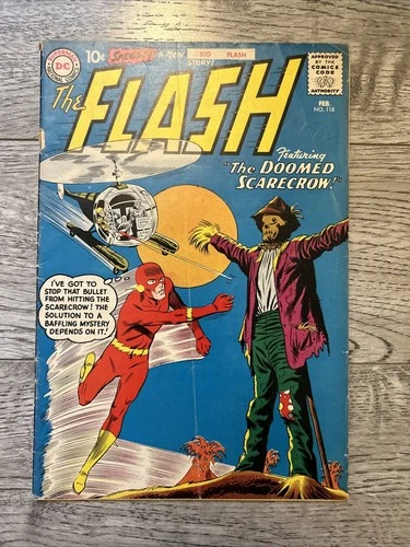 VINTAGE DC THE FLASH #118 Comic Book FEBRUARY 1961