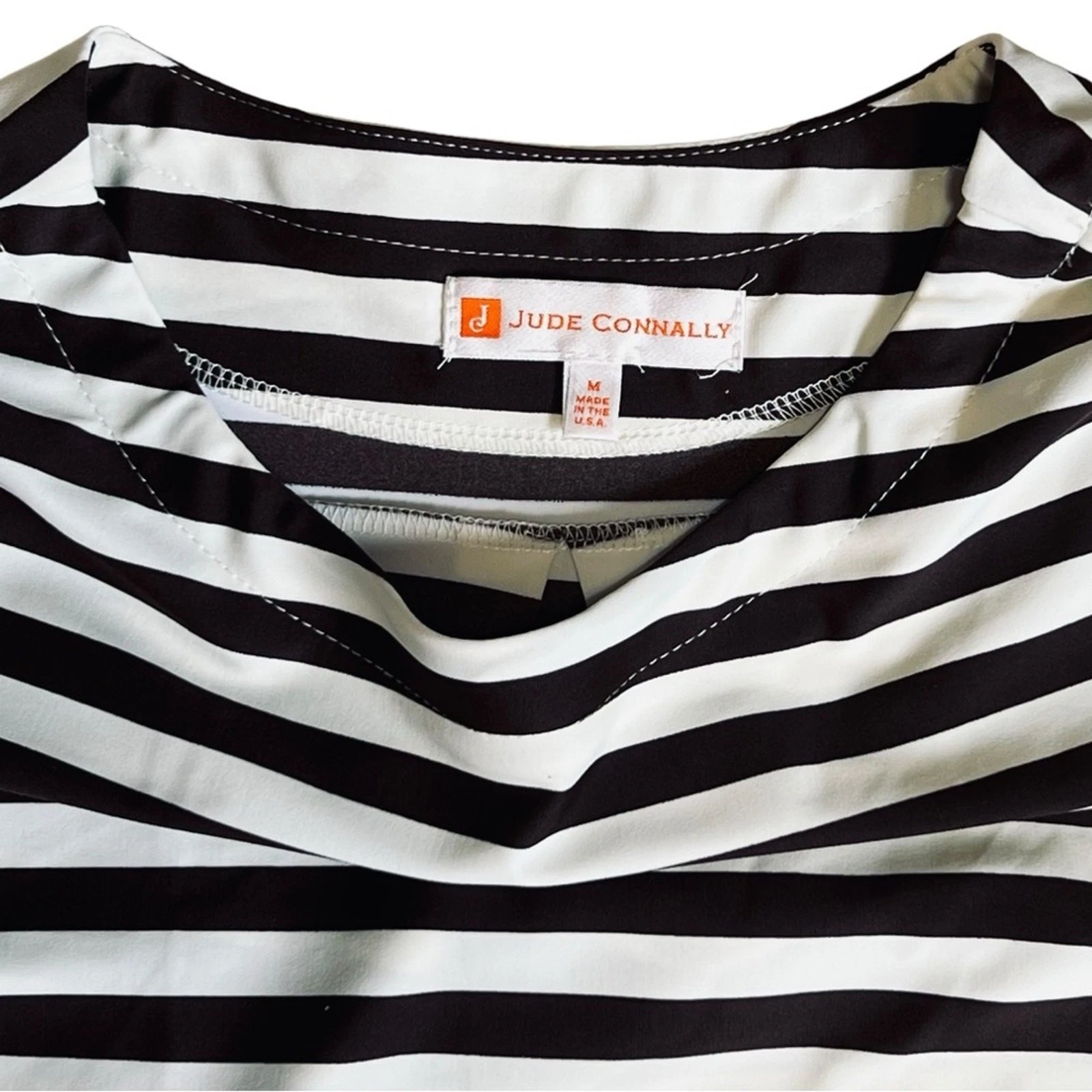 VETEMENTS Abito donna Jude Connally taglia M marrone panna righe girocollo Ella manica corta