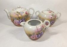 Japanese Porcelain China Teapot, Creamer and Sugar