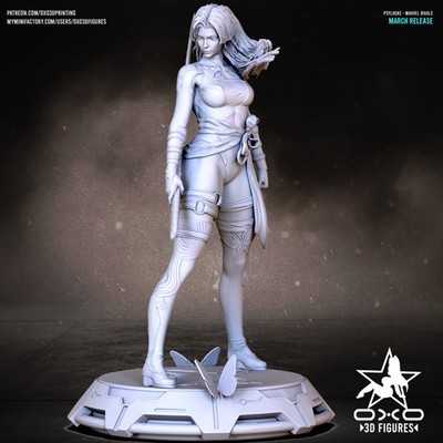  Psylocke, 6'' 3D gedruckte Resinstatuette, OXO3D, unbemalt