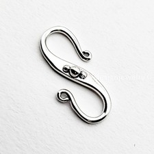 Sterling Silver S Hook Clasp 27x13mm 925 Solid Connector for Necklace Bracelet