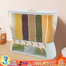 6Grid Rice Dispenser Cereal Dry Food Grain Storage Container f/Kitchen Organizer