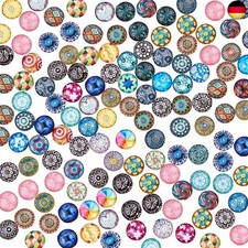 PandaHall 200 Stück Muggelsteine Glasnuggets Bunt Gemischte Farbe Runde Mosaik K