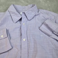 Calvin Kline Dress Shirt Mens Large Lavender Long Sleeve Buttons CK LOGO Cotton