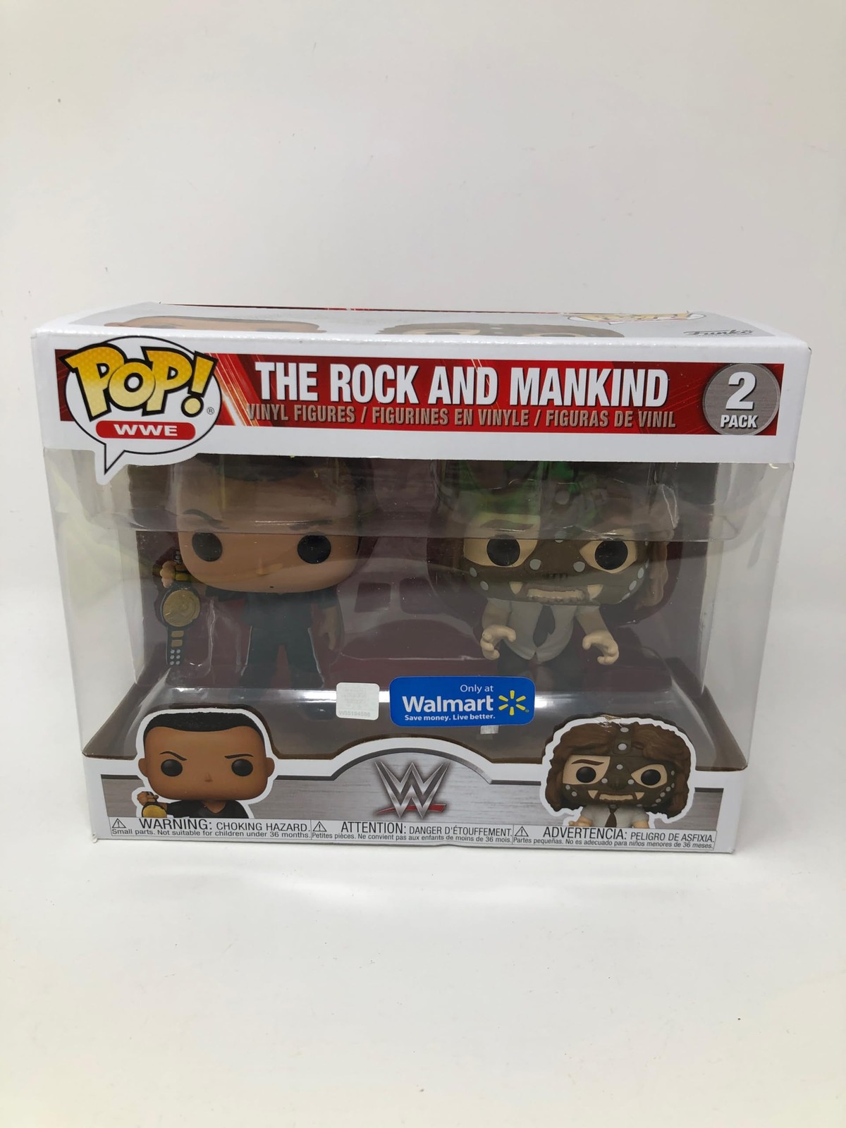 Funko Pop! Wwe The Rock Vs. Mankind Metallic Walmart Exclusivo Caja Dañada