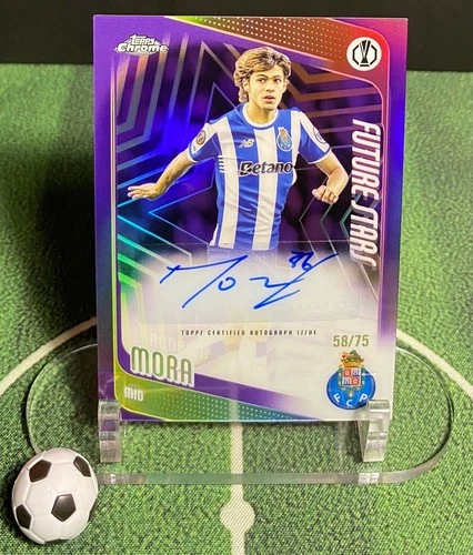 Rodrigo Mora Purple Future Stars Auto /75 2025-26 Topps Chrome UCC Porto