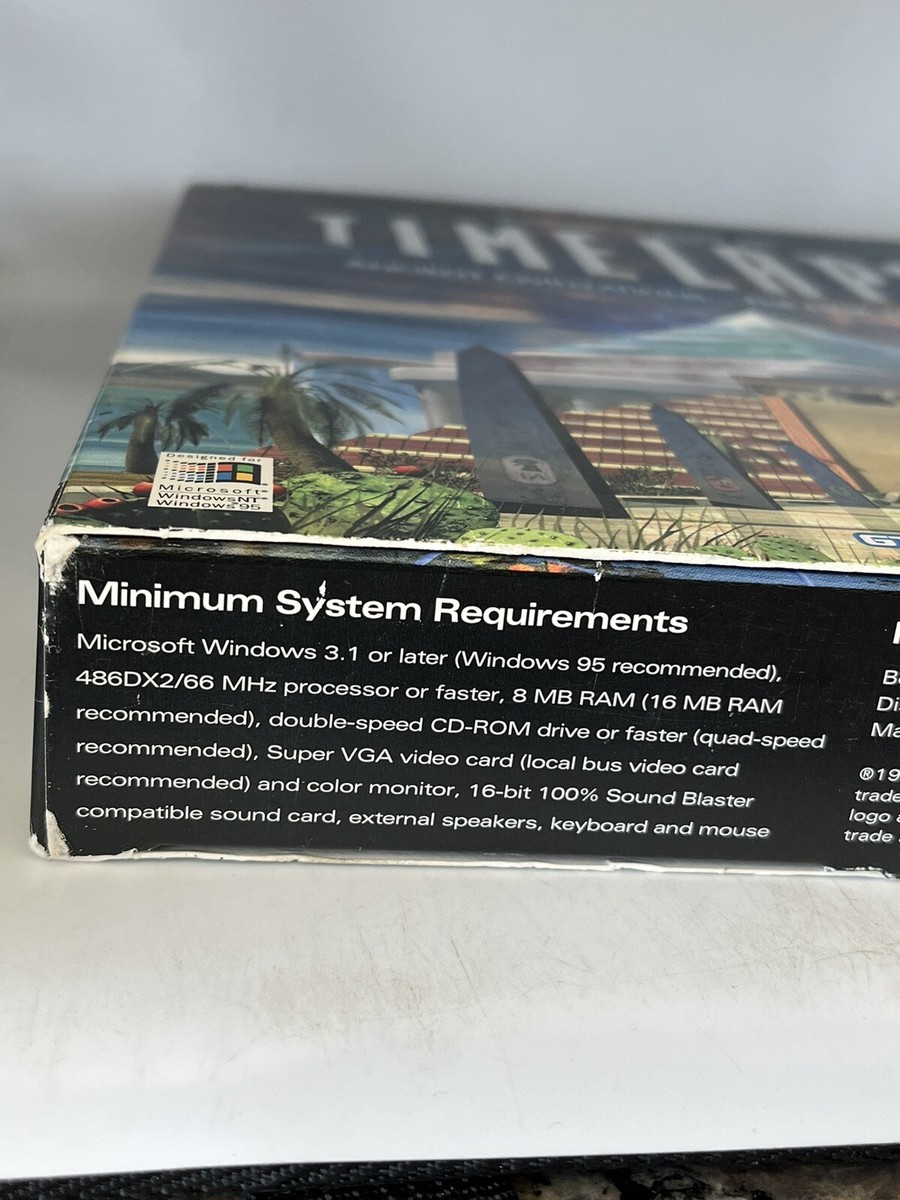 Timelapse PC Big Box CD-ROM 1996 GTE Windows 95 Atlantis Puzzle