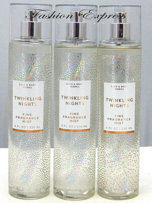 BATH & BODY WORKS TWINKLING NIGHTS BODY MIST SPRAY 8 FL OZ (LOT OF 3 PCS)