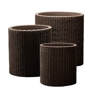 Keter Round Plastic Rattan Resin Garden Flower Plant Planters Decor Pots 3 Pc, A on sale Keter Round Plastic Rattan Resin Garden Flower Plant Planters Decor Pots 3 Pc, A on sale