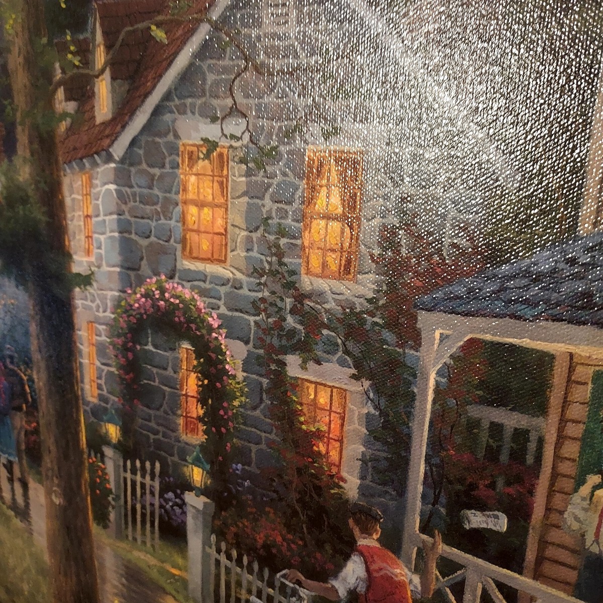 Thomas Kinkade Hometown Morning#2495/3950 S/N Signed Print Size
