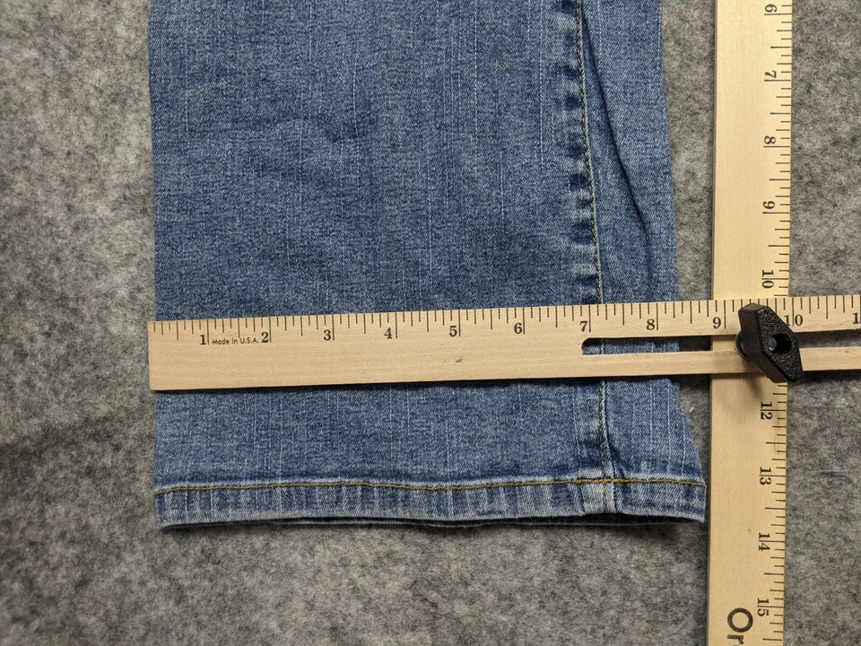 Pantalones de mezclilla Steve & Barry's para mujer 8 cortos tiro bajo corte bota azul 31 X 27 * Foto 4 de 4