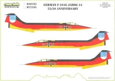 Model Maker Decals 1/48 GERMAN F-104G STARFIGHTER JABOG 34 25/50 Anniversary