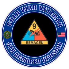 Cold War Veteran 9th Armored Division Bumper Sticker Military Vinyl Decal 5"
