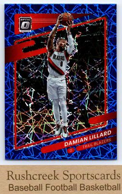 2021-22 Donruss Optic #118 Damian Lillard Blue Velocity Prizm