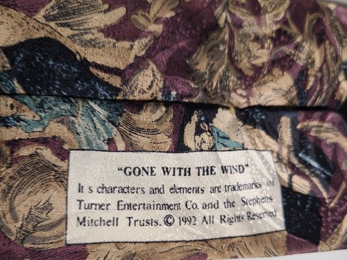 Gone With The Wind Silk Tie American Film Classics Rhett Scarlett Purple Artsy - Picture 3 of 8