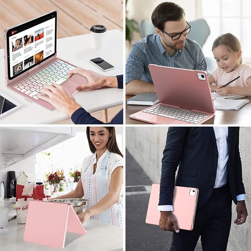 For iPad 7/8/9/10/11th Gen Air Pro 11" Touchpad Keyboard Case with 360° Rotation - Picture 29 of 39