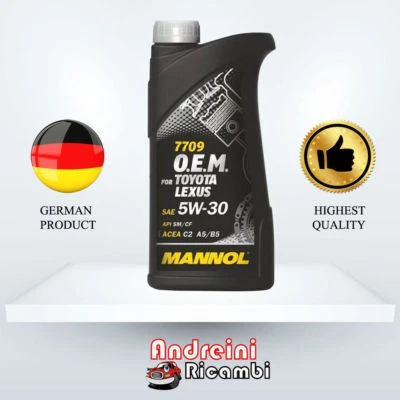 OLIO MOTORE 5W-30 PER LEXUS | GERMAN QUALITY - MANNOL | 1 Litro 5W30 PER LEXUS